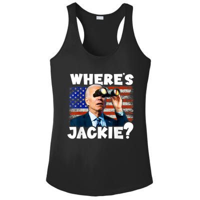 Jackie Are You Here Where's Jackie Funny Anti Joe Biden Ladies PosiCharge Competitor Racerback Tank