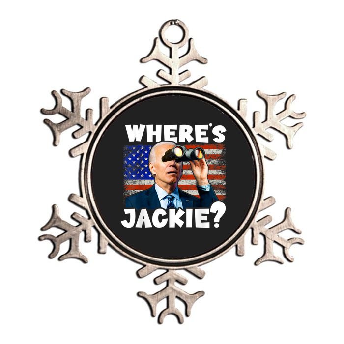 Jackie Are You Here Where's Jackie Funny Anti Joe Biden Metallic Star Ornament