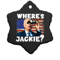 Jackie Are You Here Where's Jackie Funny Anti Joe Biden Ceramic Star Ornament