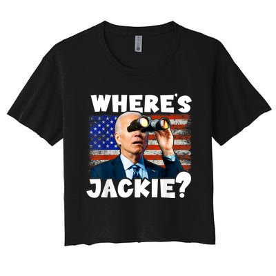 Jackie Are You Here Where's Jackie Funny Anti Joe Biden Women's Crop Top Tee