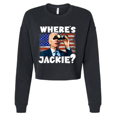 Jackie Are You Here Where's Jackie Funny Anti Joe Biden Cropped Pullover Crew