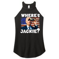 Jackie Are You Here Where's Jackie Funny Anti Joe Biden Women's Perfect Tri Rocker Tank