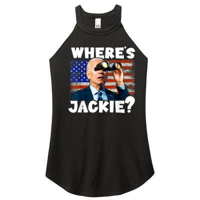 Jackie Are You Here Where's Jackie Funny Anti Joe Biden Women's Perfect Tri Rocker Tank