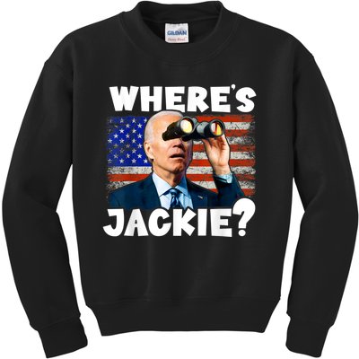 Jackie Are You Here Where's Jackie Funny Anti Joe Biden Kids Sweatshirt