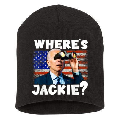 Jackie Are You Here Where's Jackie Funny Anti Joe Biden Short Acrylic Beanie