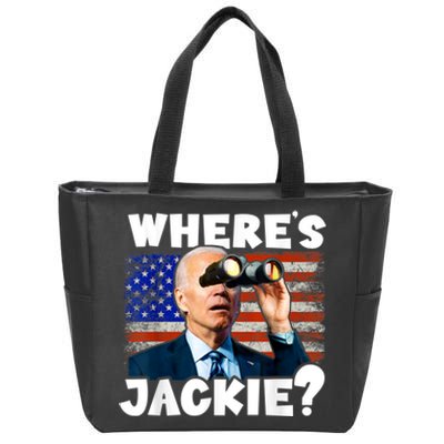 Jackie Are You Here Where's Jackie Funny Anti Joe Biden Zip Tote Bag