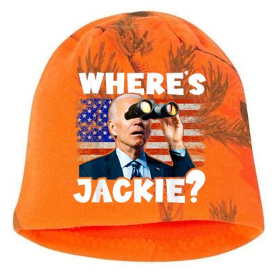 Jackie Are You Here Where's Jackie Funny Anti Joe Biden Kati - Camo Knit Beanie