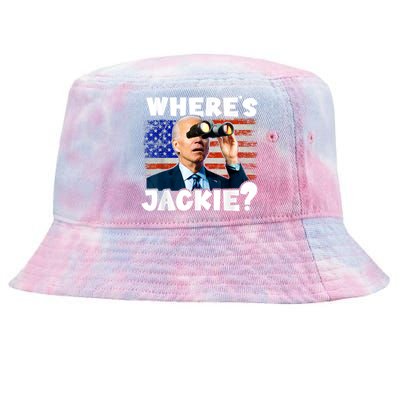 Jackie Are You Here Where's Jackie Funny Anti Joe Biden Tie-Dyed Bucket Hat