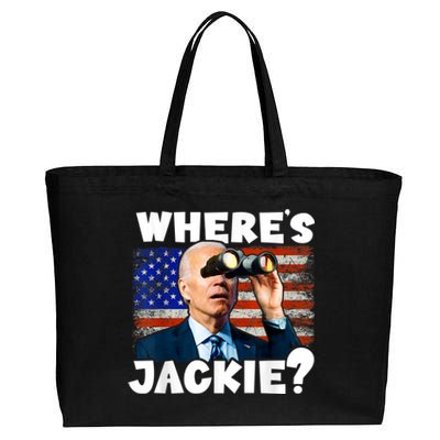 Jackie Are You Here Where's Jackie Funny Anti Joe Biden Cotton Canvas Jumbo Tote