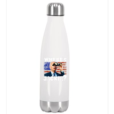 Jackie Are You Here Where's Jackie Funny Anti Joe Biden Stainless Steel Insulated Water Bottle