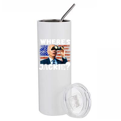 Jackie Are You Here Where's Jackie Funny Anti Joe Biden Stainless Steel Tumbler