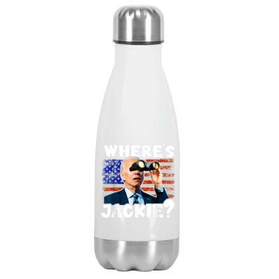 Jackie Are You Here Where's Jackie Funny Anti Joe Biden Stainless Steel Insulated Water Bottle