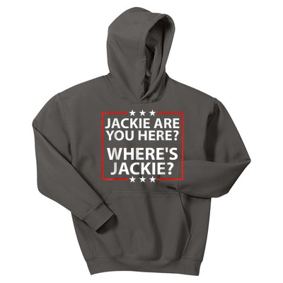 Jackie Are You Here Where's Jackie Joe Biden President Funny Kids Hoodie