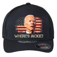 Jackie Are You Here Where's Jackie Funny Anti Joe Biden Flexfit Unipanel Trucker Cap