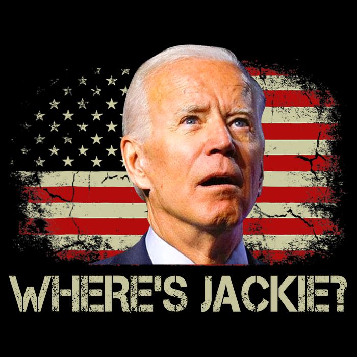 Jackie Are You Here Where's Jackie Funny Anti Joe Biden Flexfit Unipanel Trucker Cap