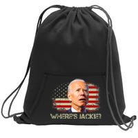 Jackie Are You Here Where's Jackie Funny Anti Joe Biden Sweatshirt Cinch Pack Bag