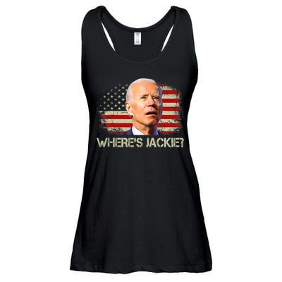 Jackie Are You Here Where's Jackie Funny Anti Joe Biden Ladies Essential Flowy Tank