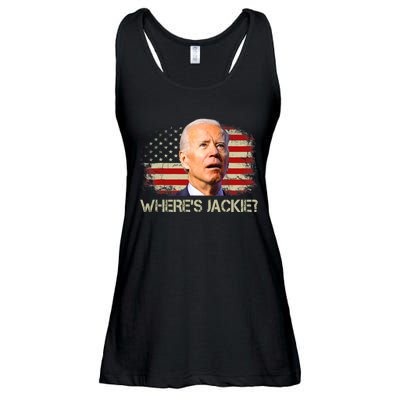 Jackie Are You Here Where's Jackie Funny Anti Joe Biden Ladies Essential Flowy Tank