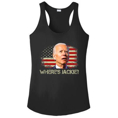 Jackie Are You Here Where's Jackie Funny Anti Joe Biden Ladies PosiCharge Competitor Racerback Tank