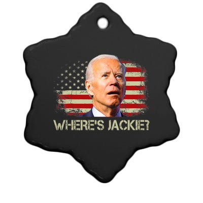 Jackie Are You Here Where's Jackie Funny Anti Joe Biden Ceramic Star Ornament