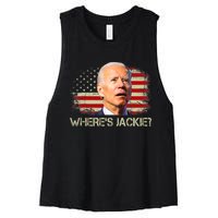 Jackie Are You Here Where's Jackie Funny Anti Joe Biden Women's Racerback Cropped Tank