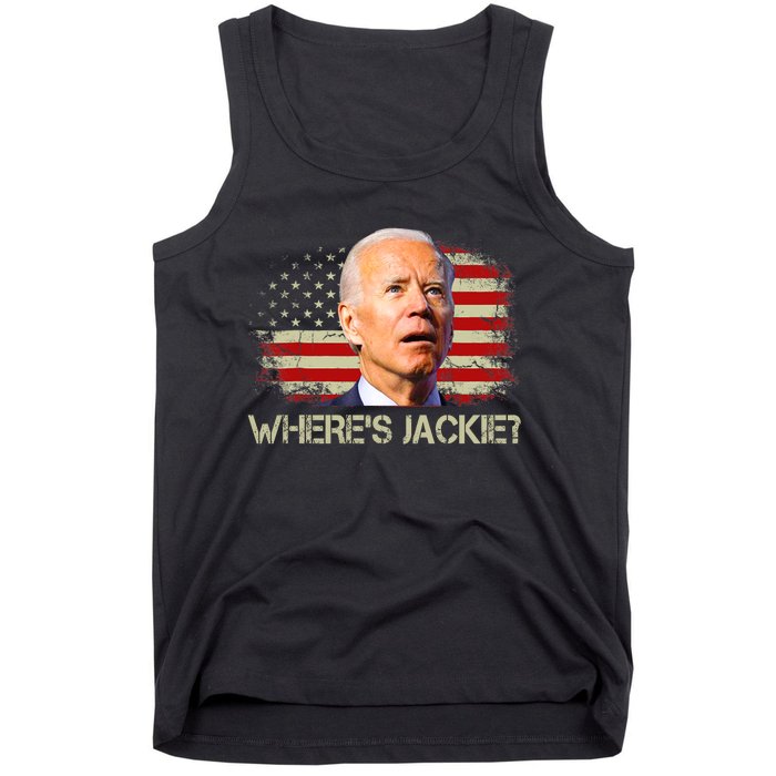 Jackie Are You Here Where's Jackie Funny Anti Joe Biden Tank Top