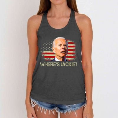 Jackie Are You Here Where's Jackie Funny Anti Joe Biden Women's Knotted Racerback Tank