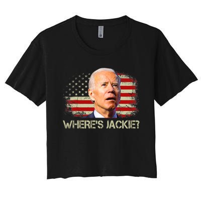 Jackie Are You Here Where's Jackie Funny Anti Joe Biden Women's Crop Top Tee