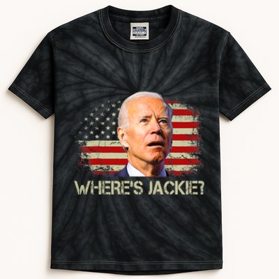 Jackie Are You Here Where's Jackie Funny Anti Joe Biden Kids Tie-Dye T-Shirt