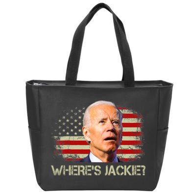 Jackie Are You Here Where's Jackie Funny Anti Joe Biden Zip Tote Bag