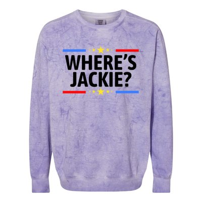 Jackie Are You Here Where's Jackie Funny Anti Joe Biden Colorblast Crewneck Sweatshirt