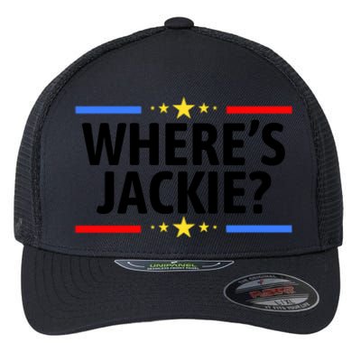 Jackie Are You Here Where's Jackie Funny Anti Joe Biden Flexfit Unipanel Trucker Cap