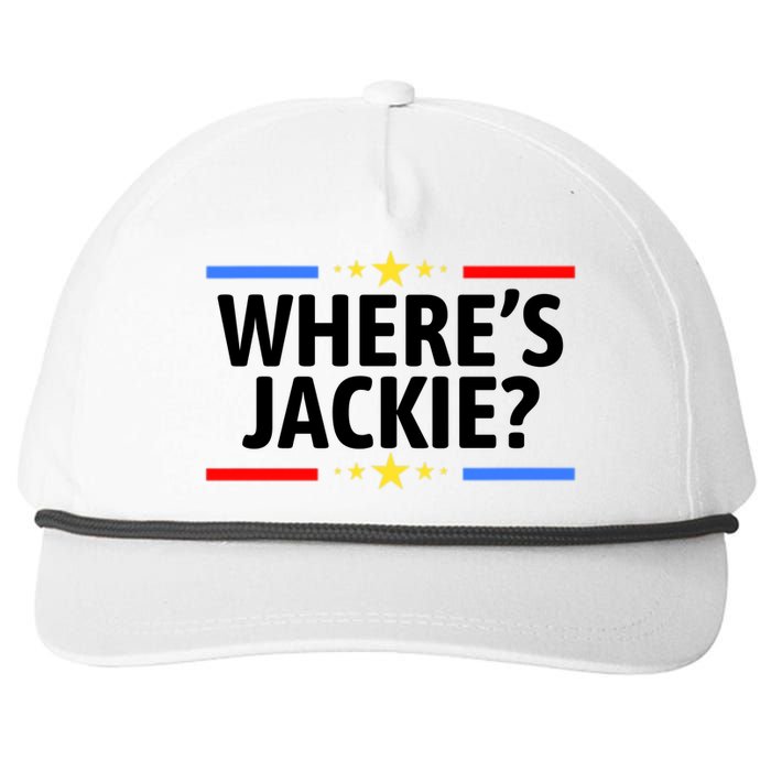 Jackie Are You Here Where's Jackie Funny Anti Joe Biden Snapback Five-Panel Rope Hat