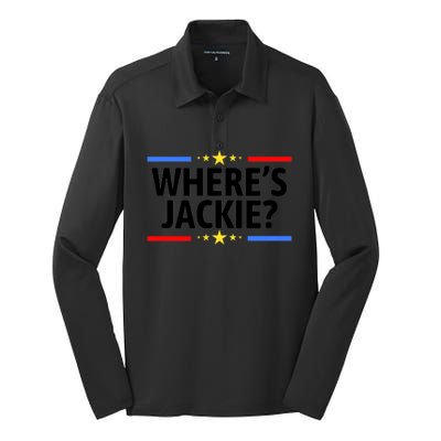 Jackie Are You Here Where's Jackie Funny Anti Joe Biden Silk Touch Performance Long Sleeve Polo