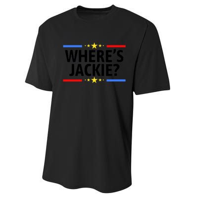 Jackie Are You Here Where's Jackie Funny Anti Joe Biden Performance Sprint T-Shirt