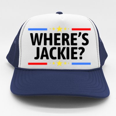 Jackie Are You Here Where's Jackie Funny Anti Joe Biden Trucker Hat