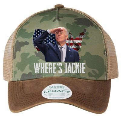 Jackie Are You Here Where's Jackie Funny Anti Joe Biden Legacy Tie Dye Trucker Hat