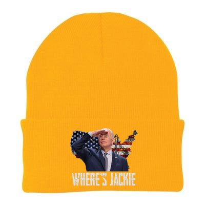 Jackie Are You Here Where's Jackie Funny Anti Joe Biden Knit Cap Winter Beanie