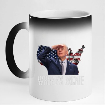 Jackie Are You Here Where's Jackie Funny Anti Joe Biden 11oz Black Color Changing Mug