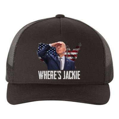 Jackie Are You Here Where's Jackie Funny Anti Joe Biden Yupoong Adult 5-Panel Trucker Hat