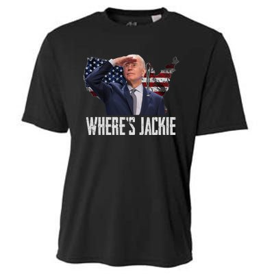 Jackie Are You Here Where's Jackie Funny Anti Joe Biden Cooling Performance Crew T-Shirt