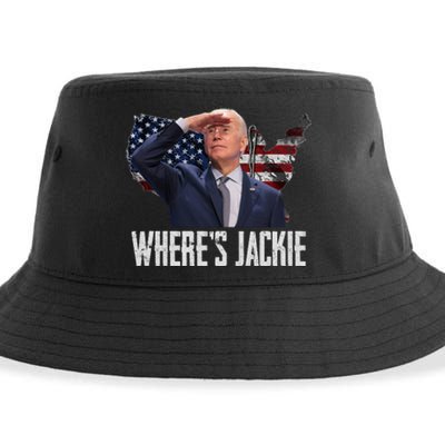 Jackie Are You Here Where's Jackie Funny Anti Joe Biden Sustainable Bucket Hat