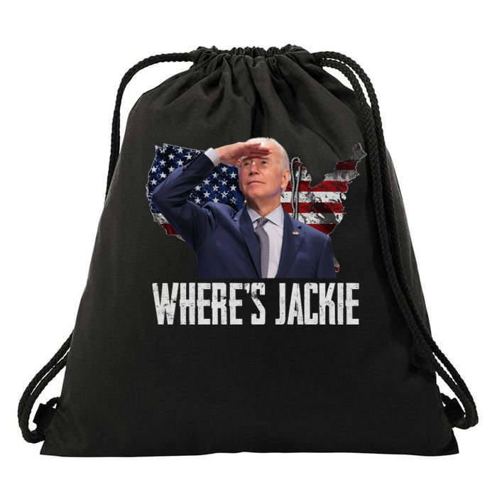 Jackie Are You Here Where's Jackie Funny Anti Joe Biden Drawstring Bag