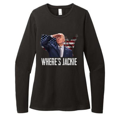 Jackie Are You Here Where's Jackie Funny Anti Joe Biden Womens CVC Long Sleeve Shirt