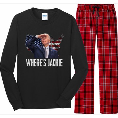 Jackie Are You Here Where's Jackie Funny Anti Joe Biden Long Sleeve Pajama Set