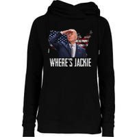 Jackie Are You Here Where's Jackie Funny Anti Joe Biden Womens Funnel Neck Pullover Hood