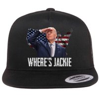 Jackie Are You Here Where's Jackie Funny Anti Joe Biden Flat Bill Trucker Hat