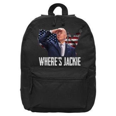 Jackie Are You Here Where's Jackie Funny Anti Joe Biden 16 in Basic Backpack