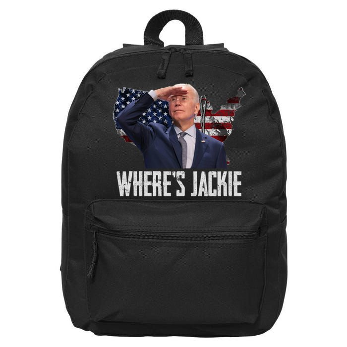 Jackie Are You Here Where's Jackie Funny Anti Joe Biden 16 in Basic Backpack