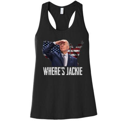 Jackie Are You Here Where's Jackie Funny Anti Joe Biden Women's Racerback Tank